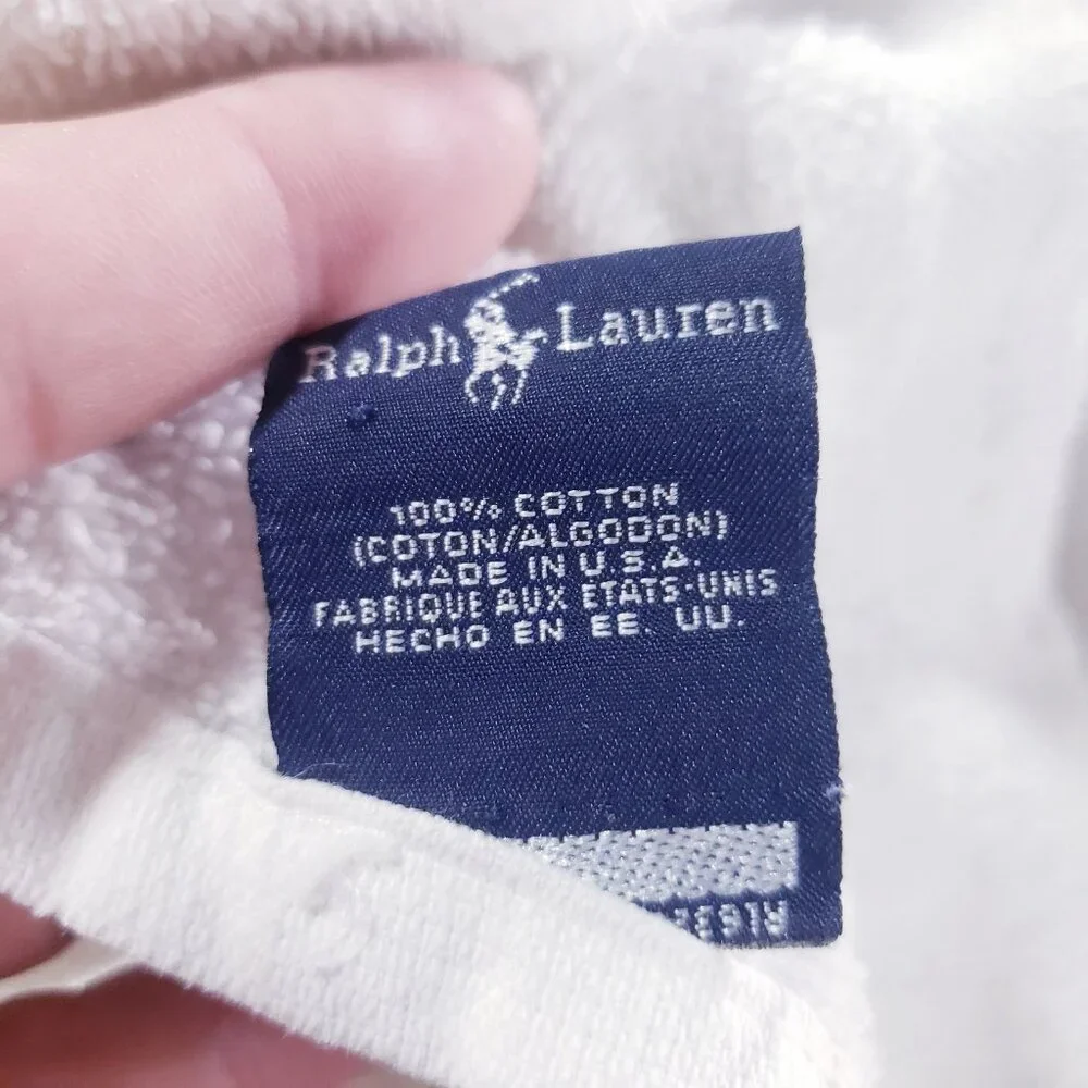 Vintage 90s Ralph Lauren Polo Bear USA Spell Out‎ Terry Cloth Beach Bath Towel